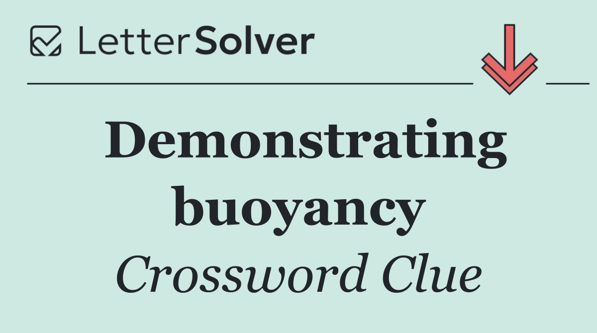 Demonstrating buoyancy