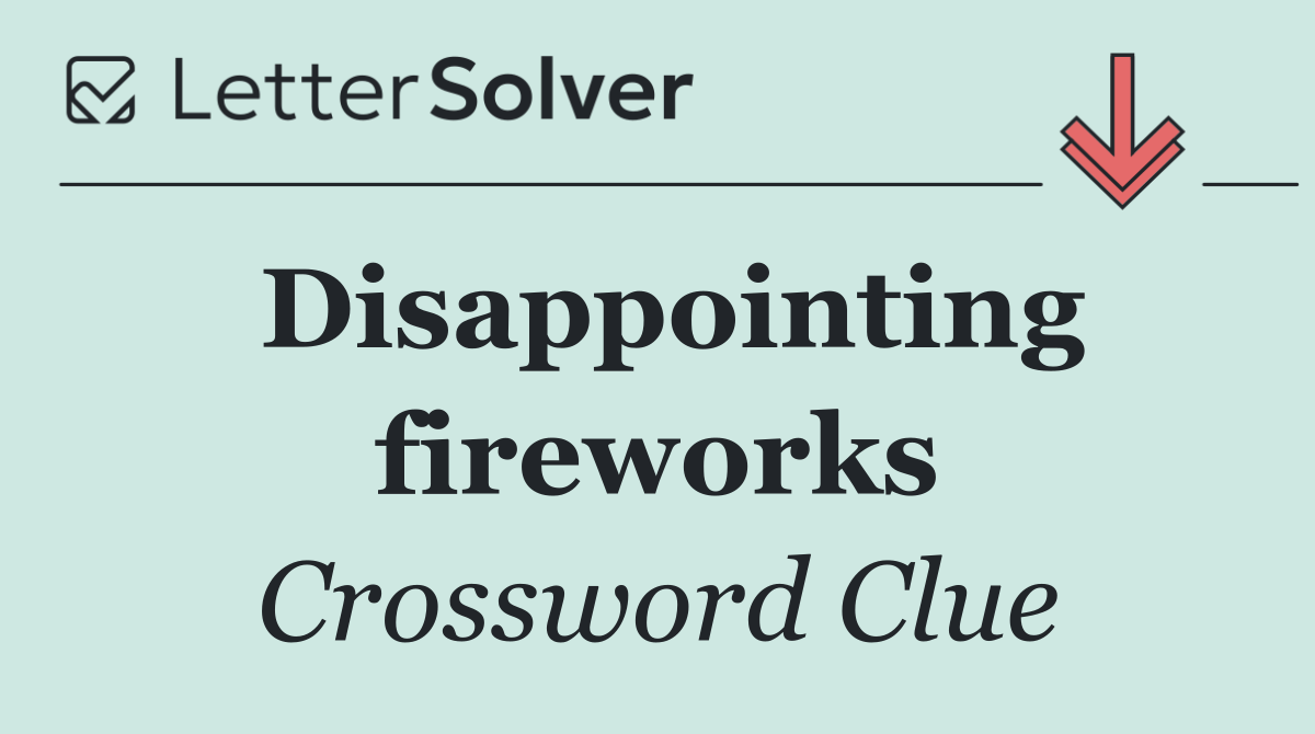 Disappointing fireworks