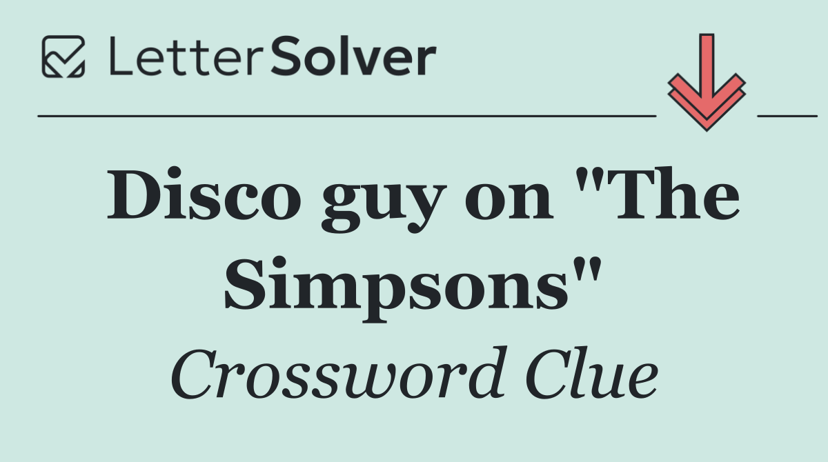 Disco guy on "The Simpsons"