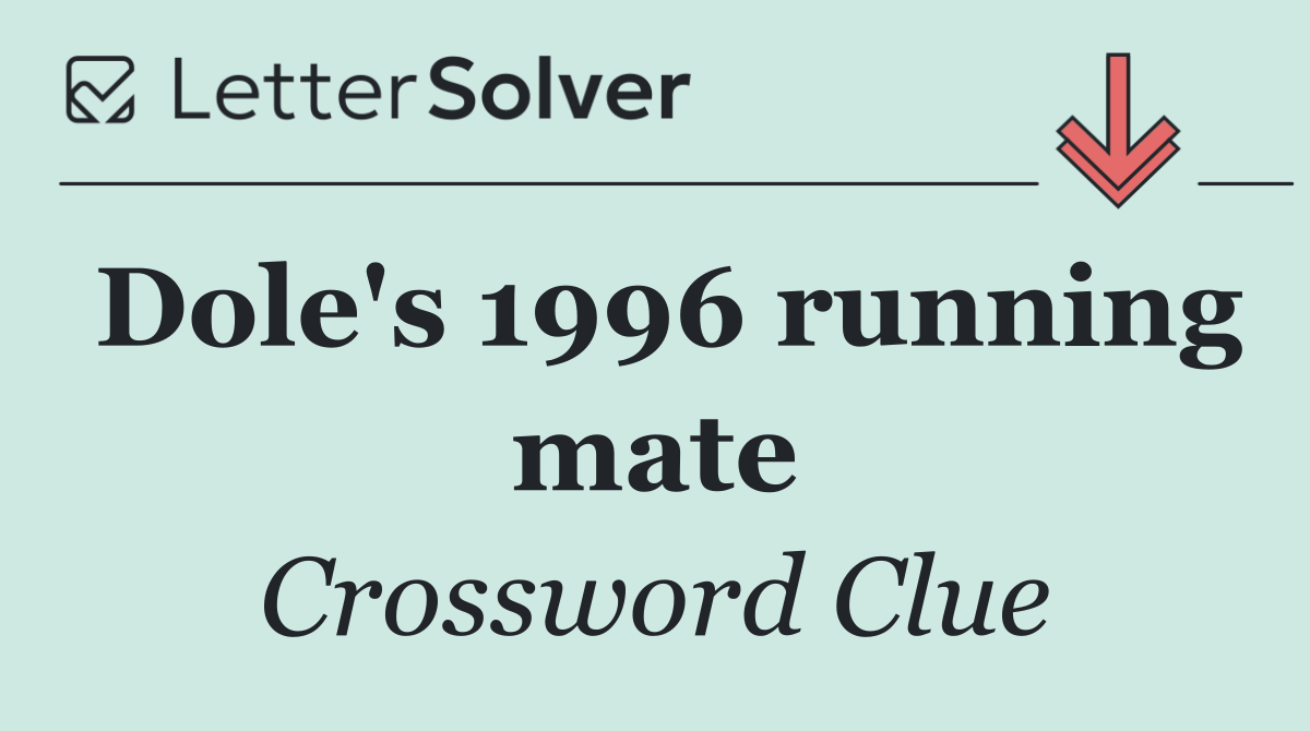 Dole's 1996 running mate