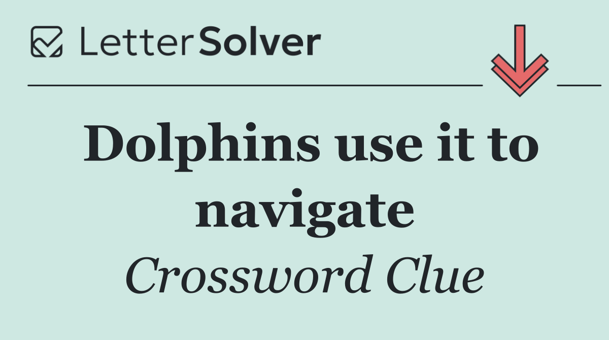 Dolphins use it to navigate