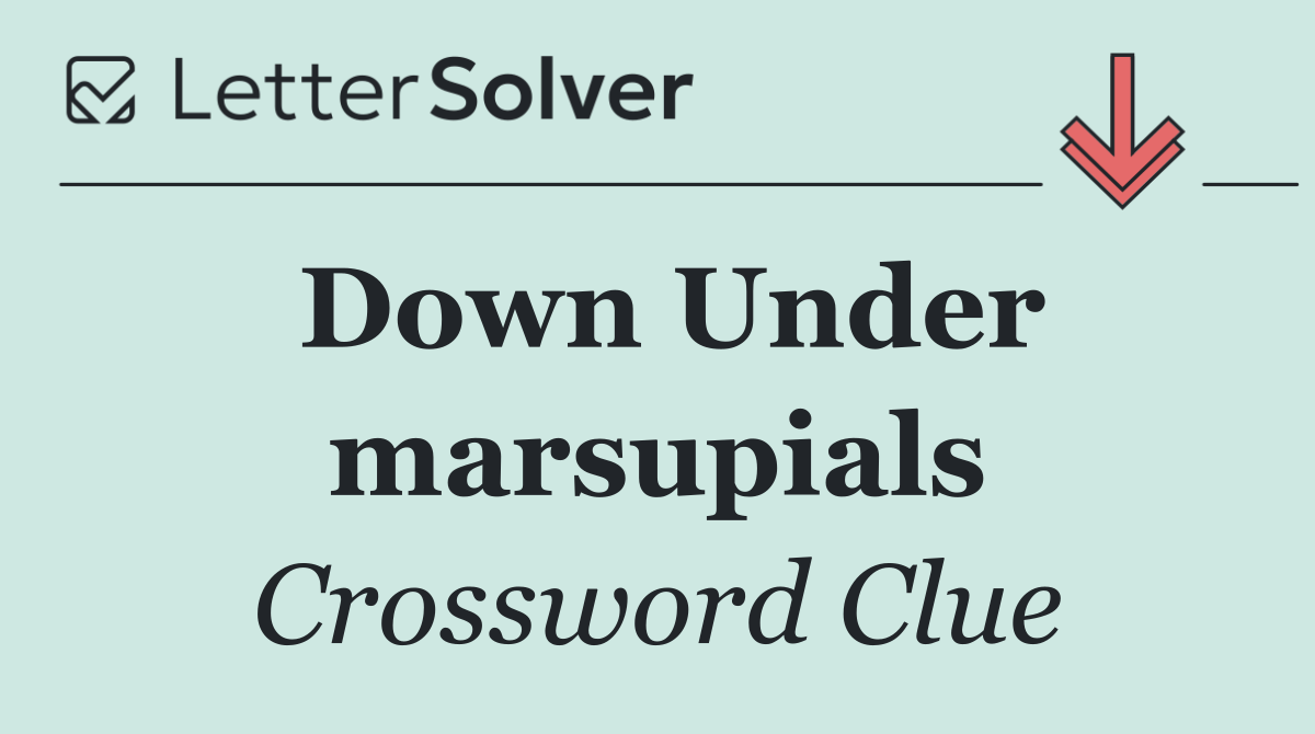 Down Under marsupials