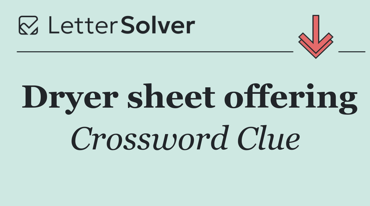 Dryer sheet offering