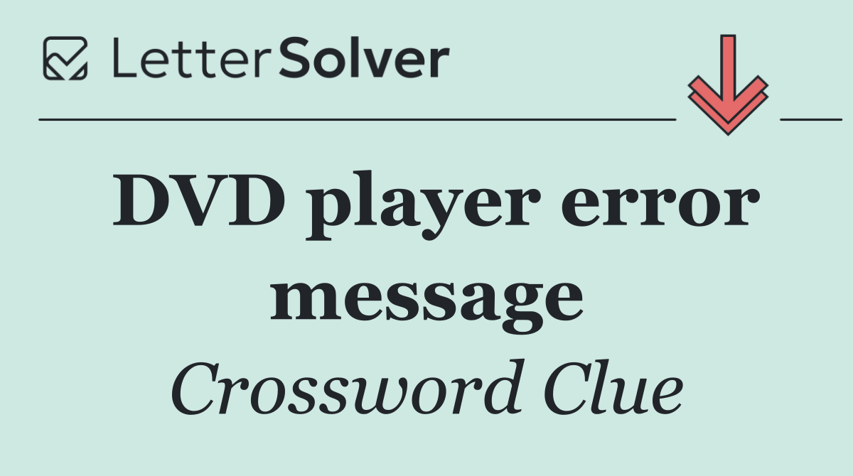 DVD player error message