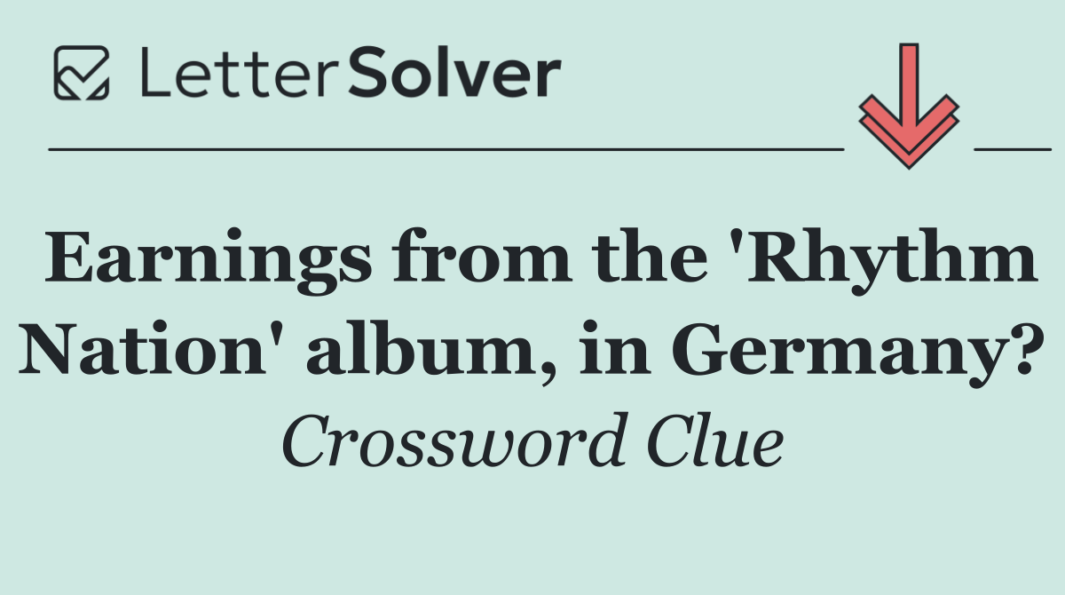 Earnings from the 'Rhythm Nation' album, in Germany?