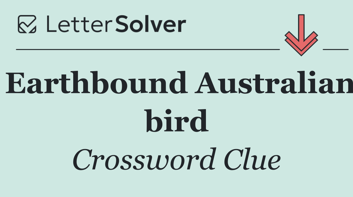 Earthbound Australian bird
