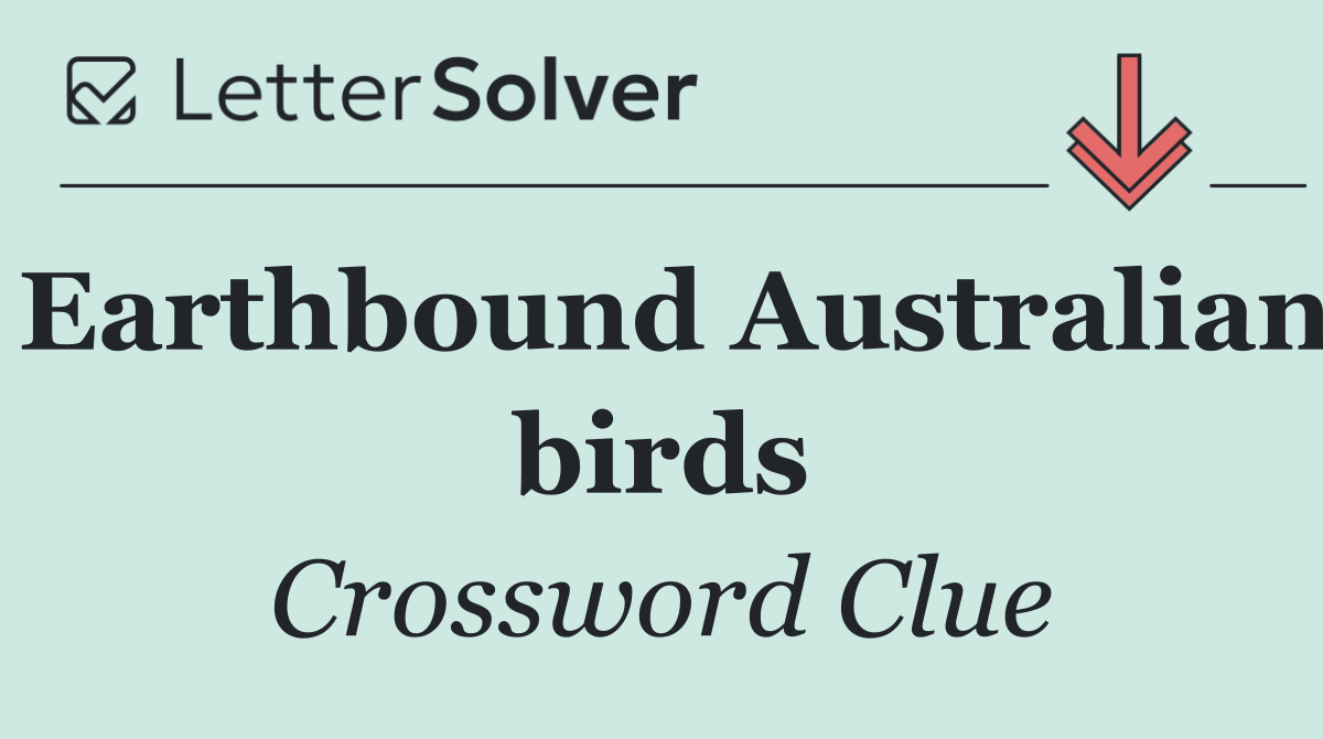 Earthbound Australian birds