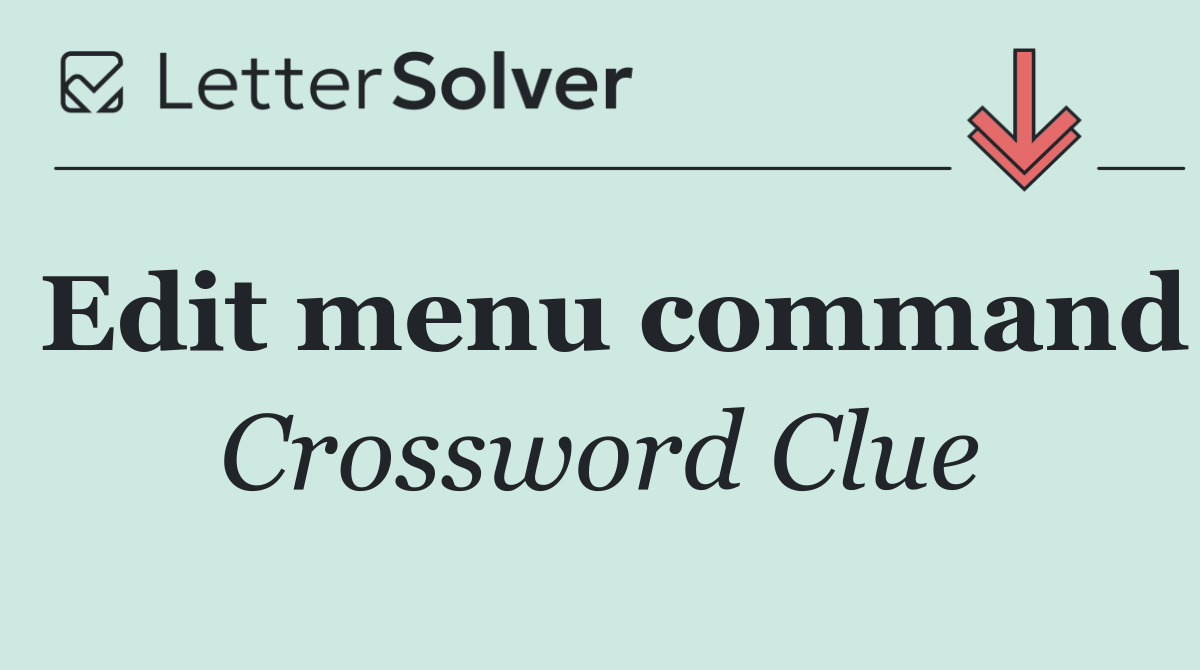 Edit menu command