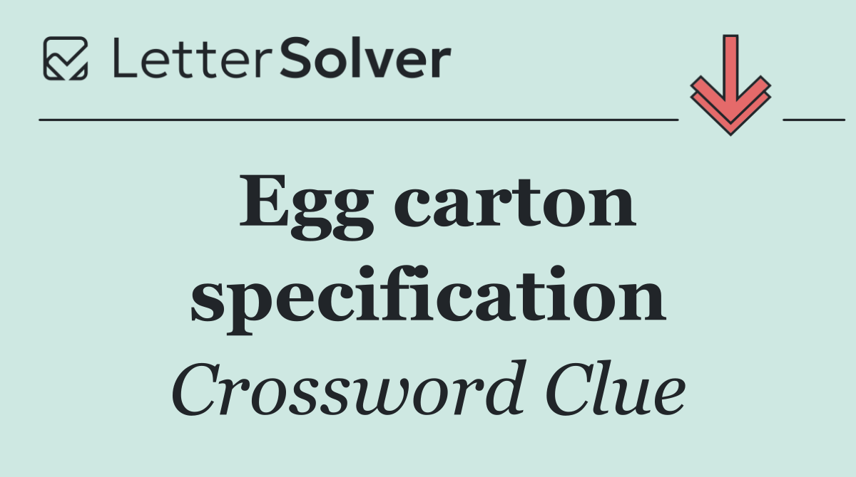 Egg carton specification