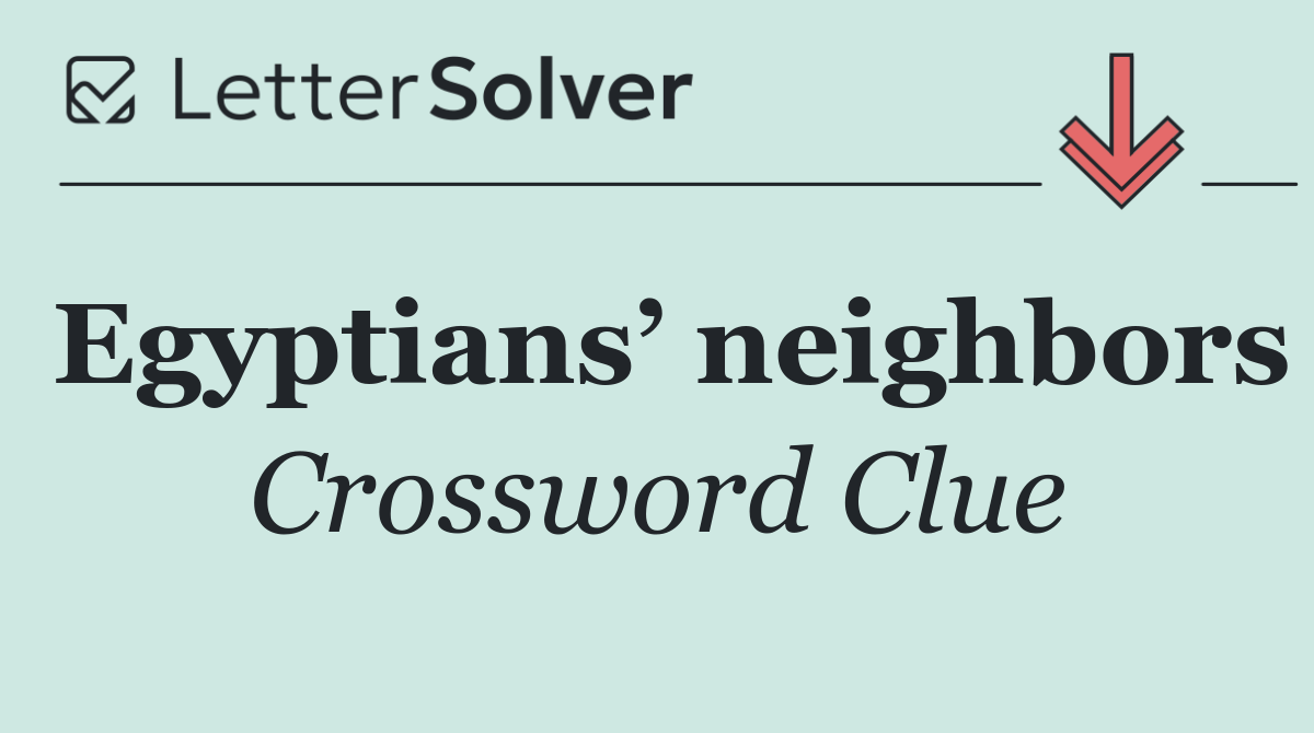 Egyptians’ neighbors