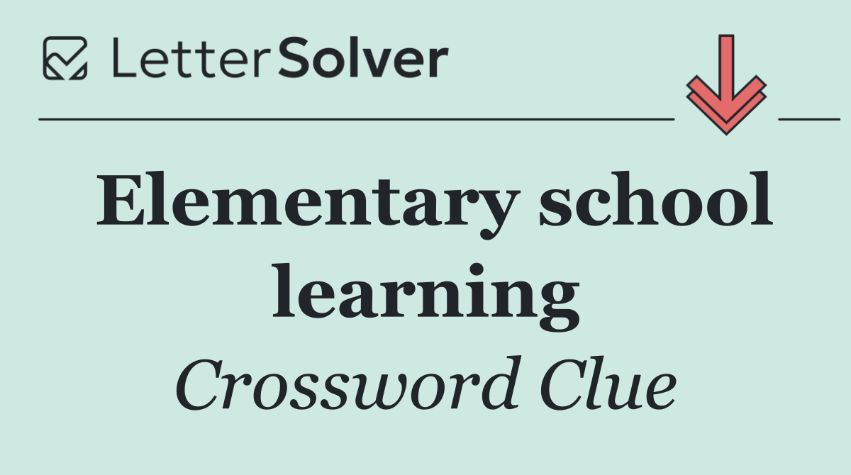 Elementary school learning