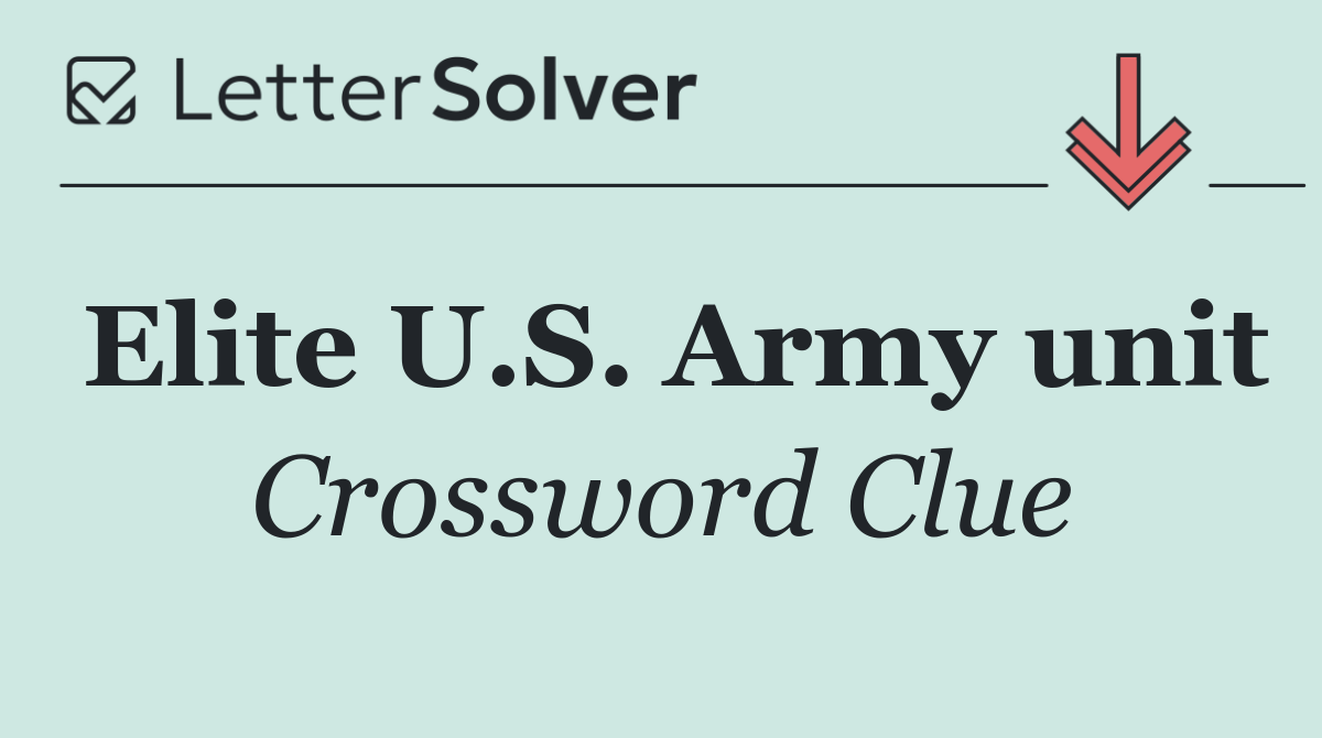 Elite U.S. Army unit