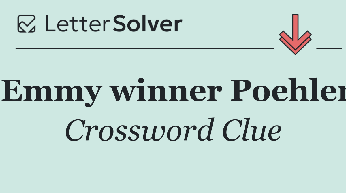 Emmy winner Poehler