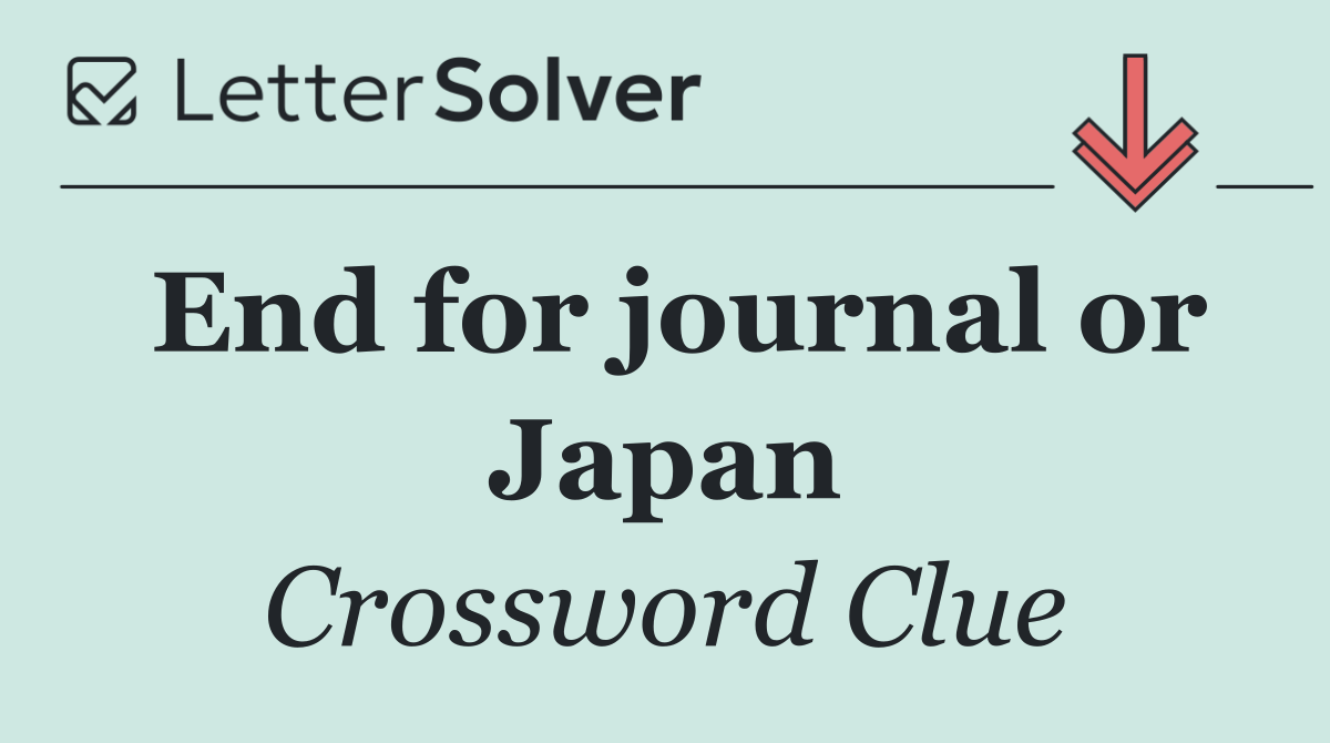 End for journal or Japan