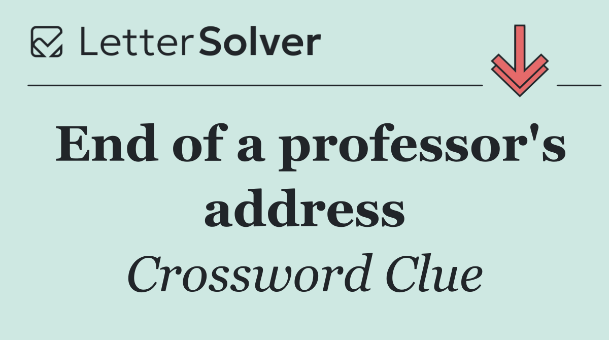 End of a professor's address