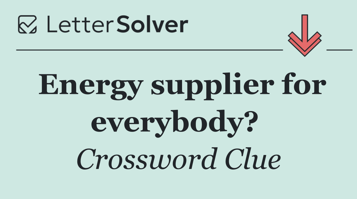 Energy supplier for everybody? 