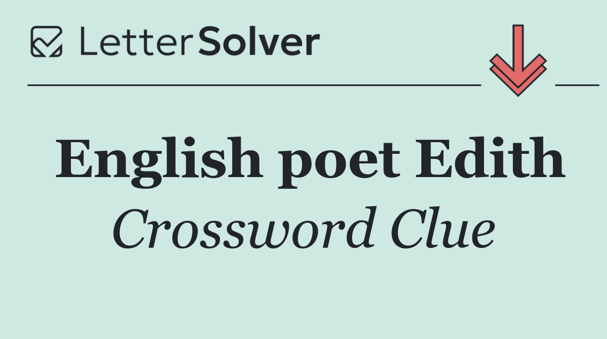 English poet Edith