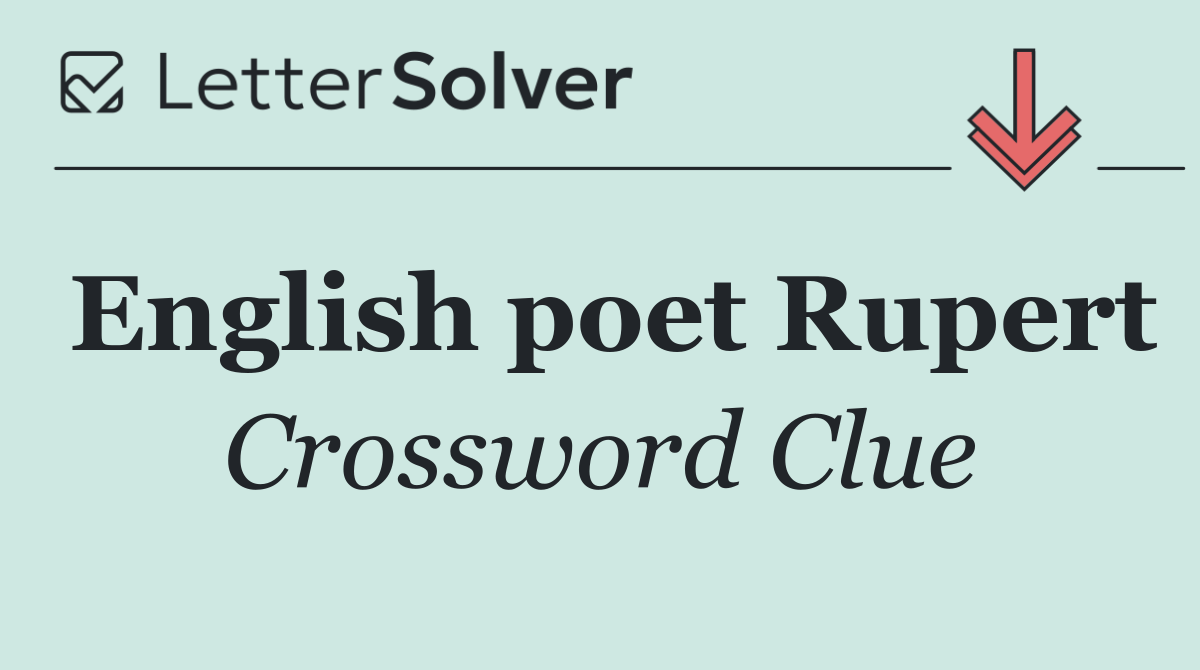 English poet Rupert