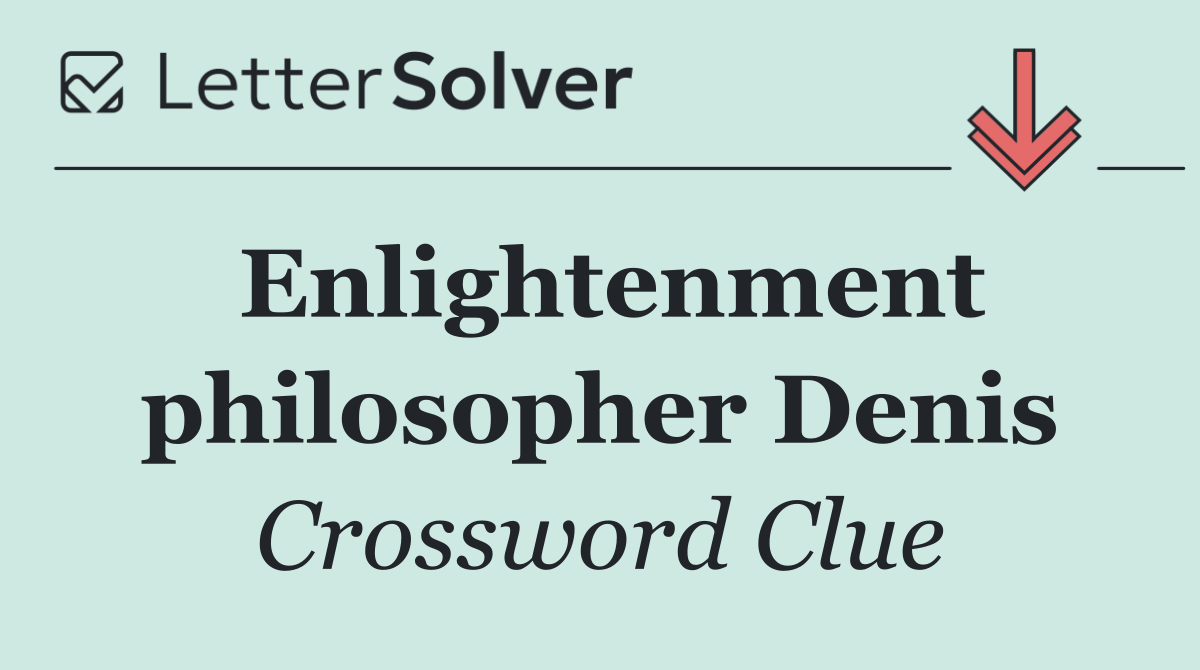 Enlightenment philosopher Denis