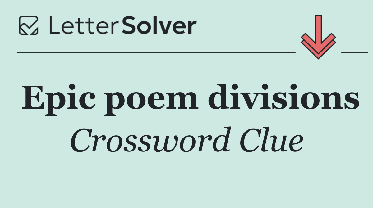 Epic poem divisions