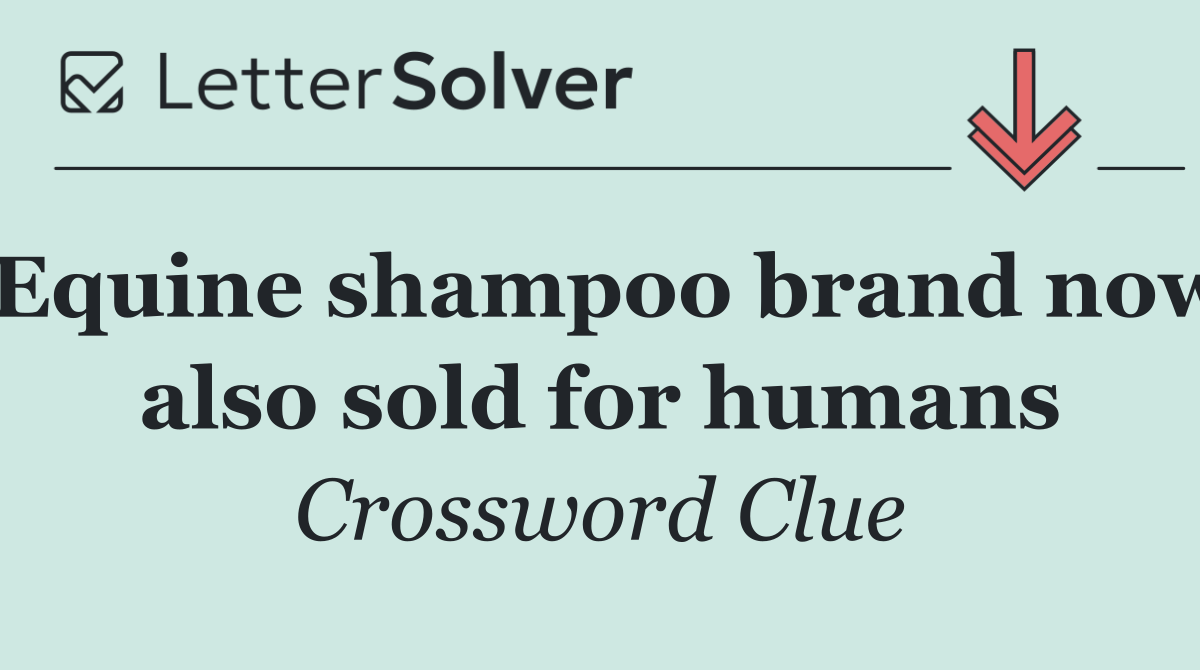 Equine shampoo brand now also sold for humans