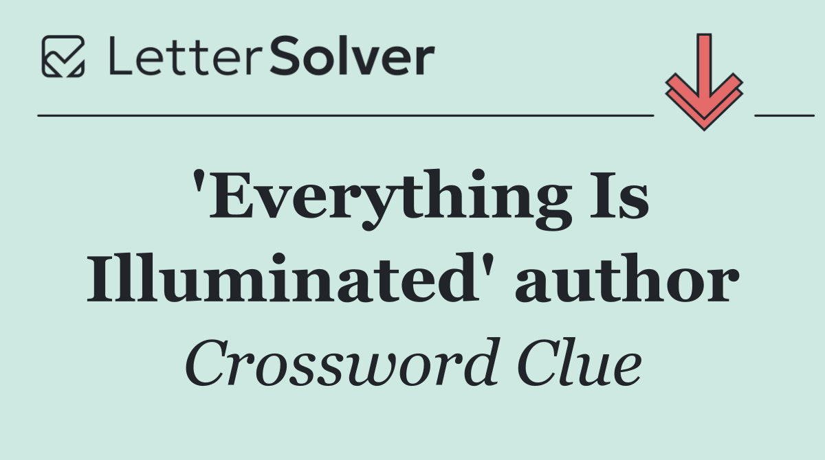 'Everything Is Illuminated' author
