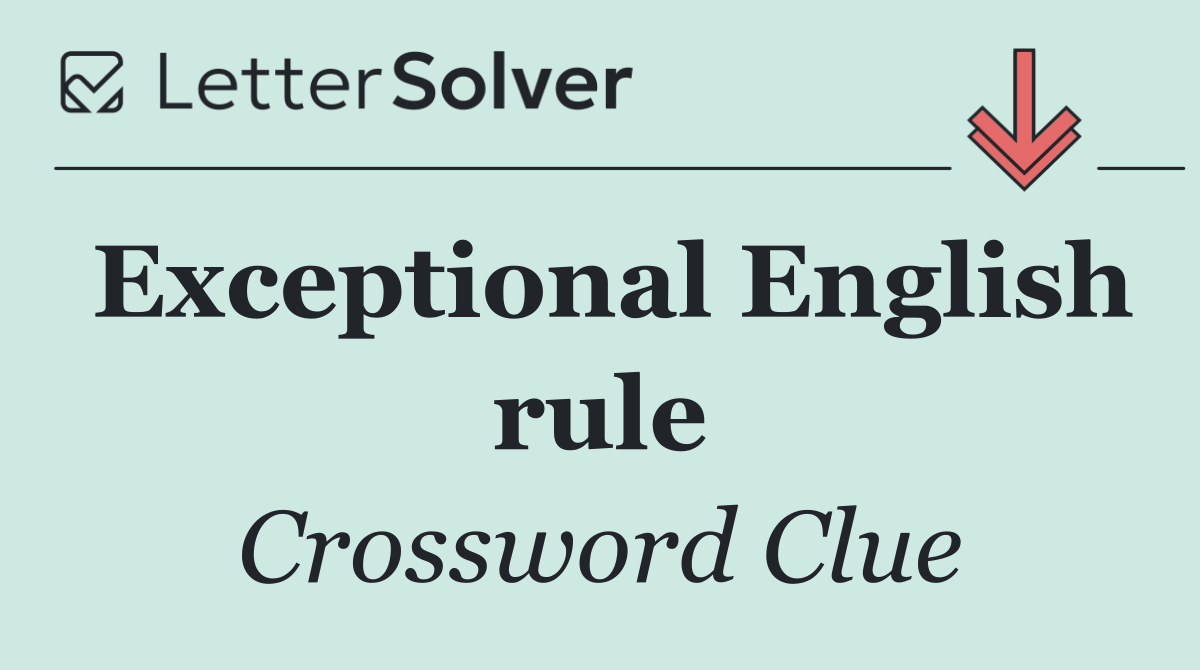Exceptional English rule