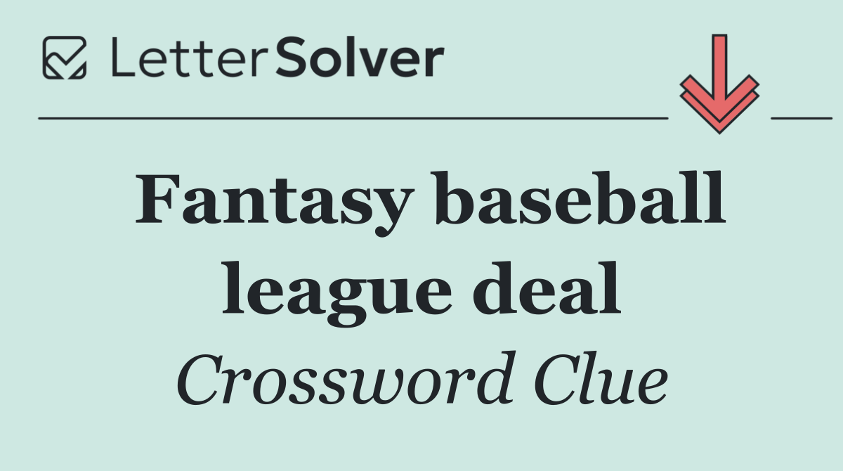 Fantasy baseball league deal