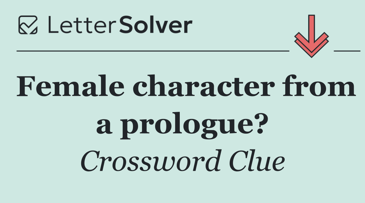 Female character from a prologue?