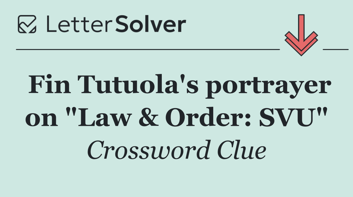 Fin Tutuola's portrayer on "Law & Order: SVU"