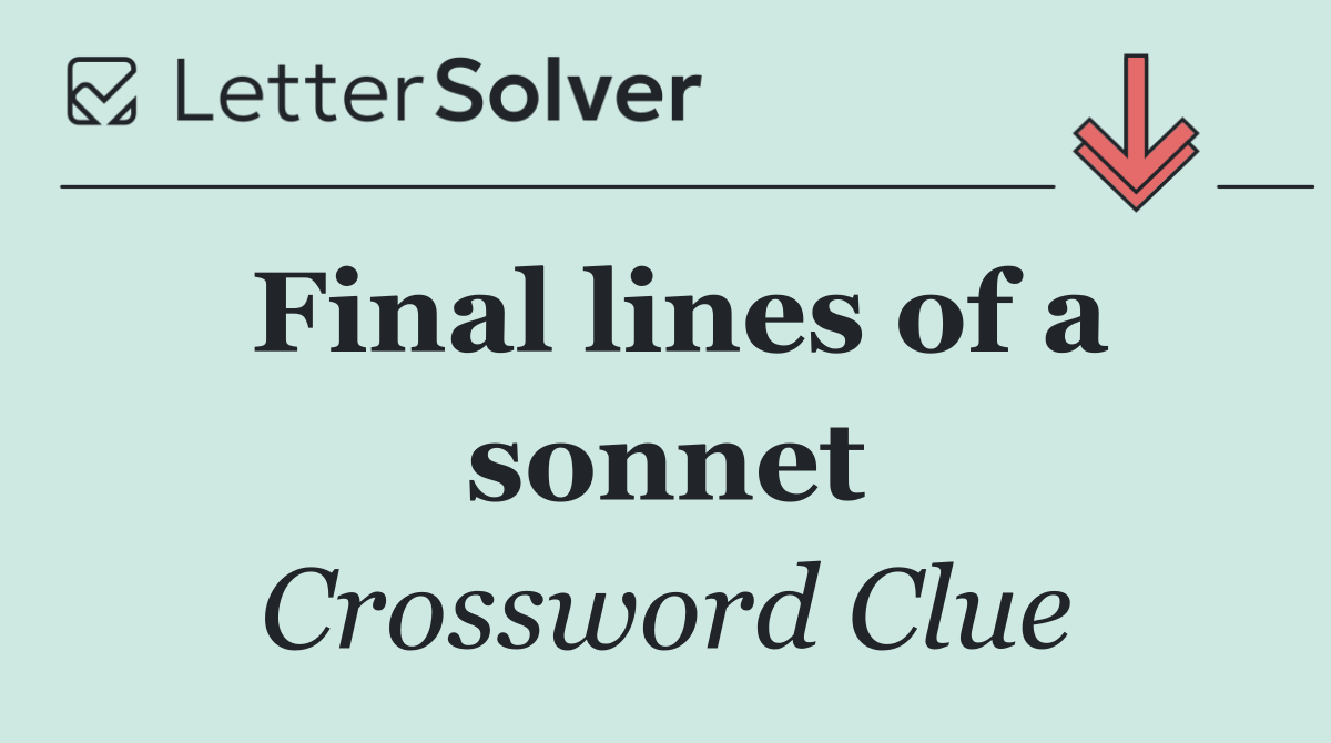 Final lines of a sonnet