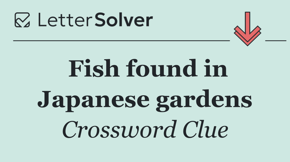 Fish found in Japanese gardens
