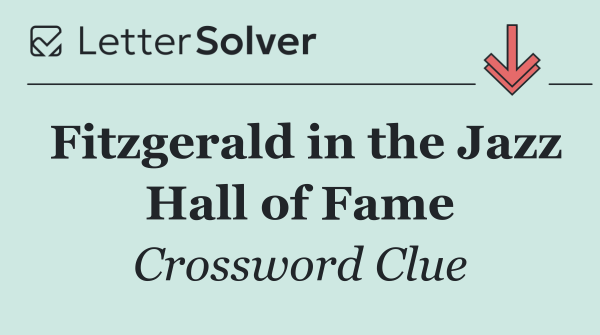 Fitzgerald in the Jazz Hall of Fame