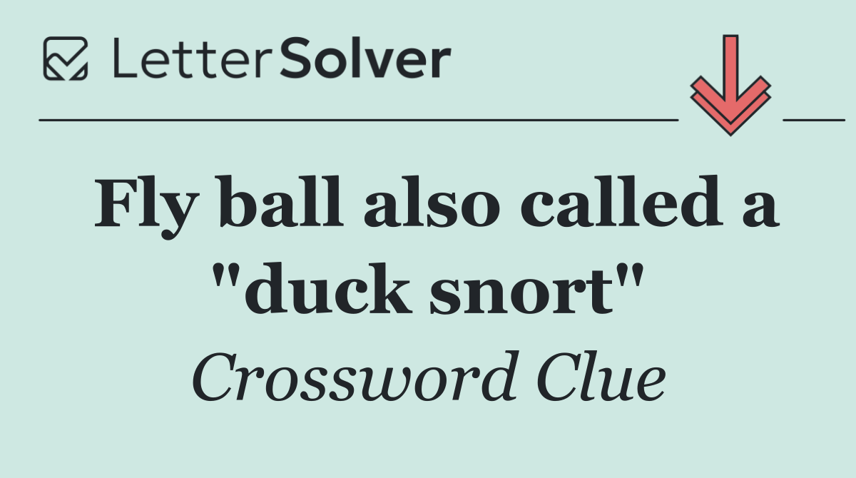 Fly ball also called a "duck snort"