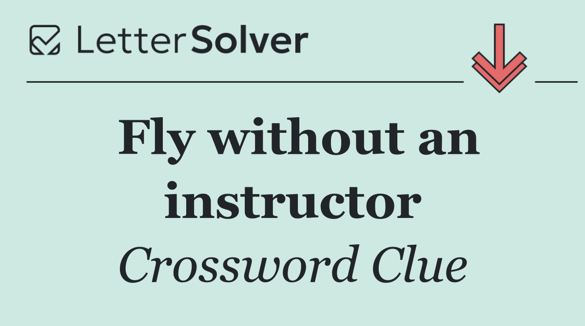 Fly without an instructor