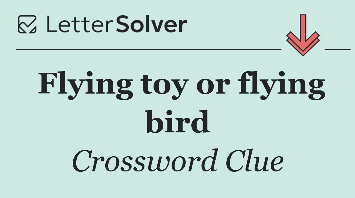 Flying toy or flying bird
