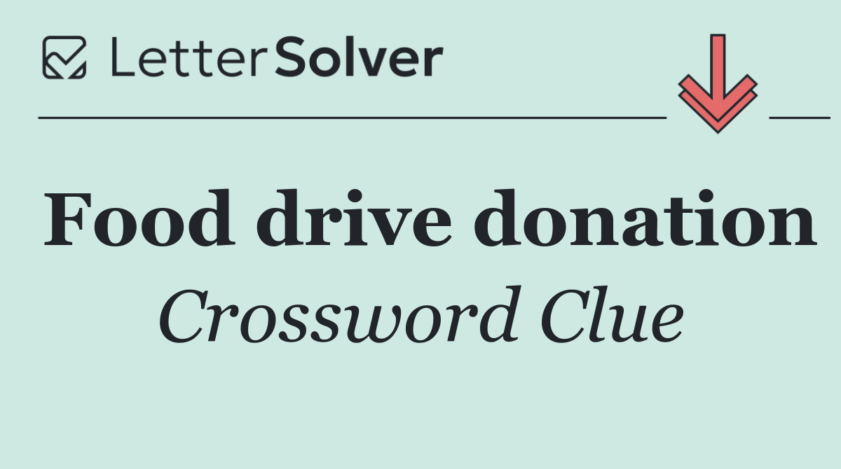Food drive donation