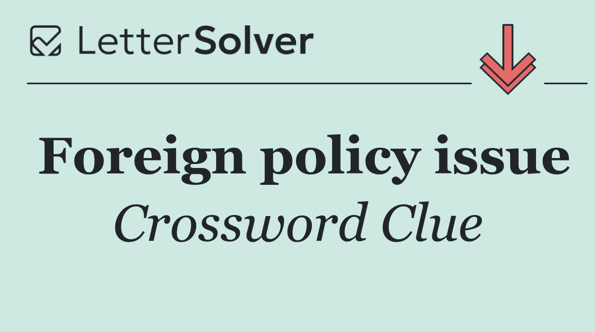 Foreign policy issue
