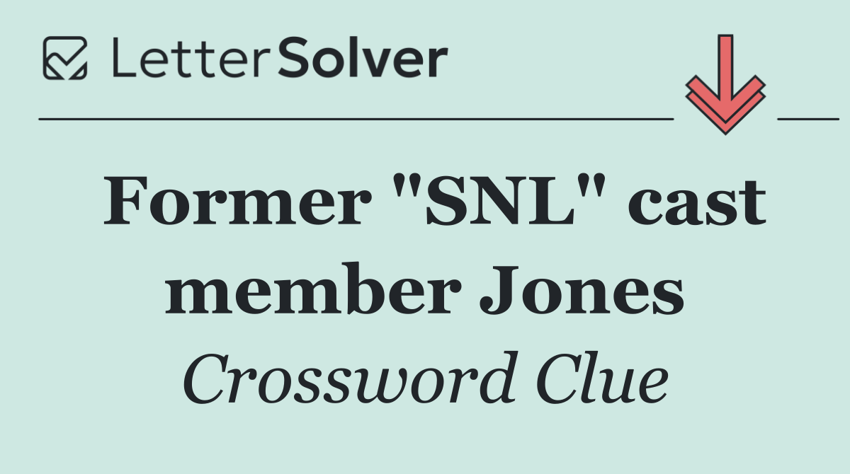Former "SNL" cast member Jones
