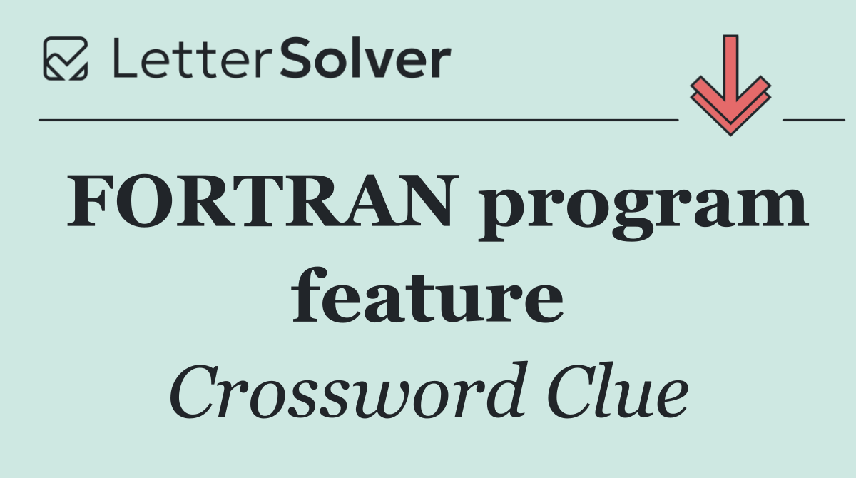 FORTRAN program feature