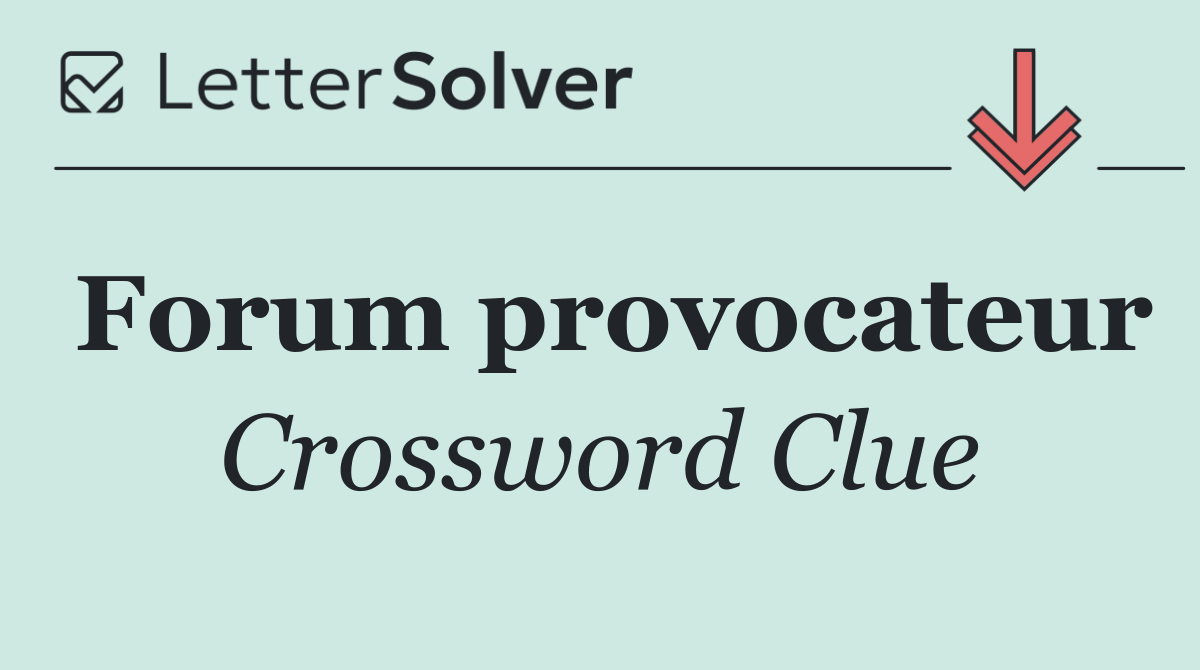 Forum provocateur