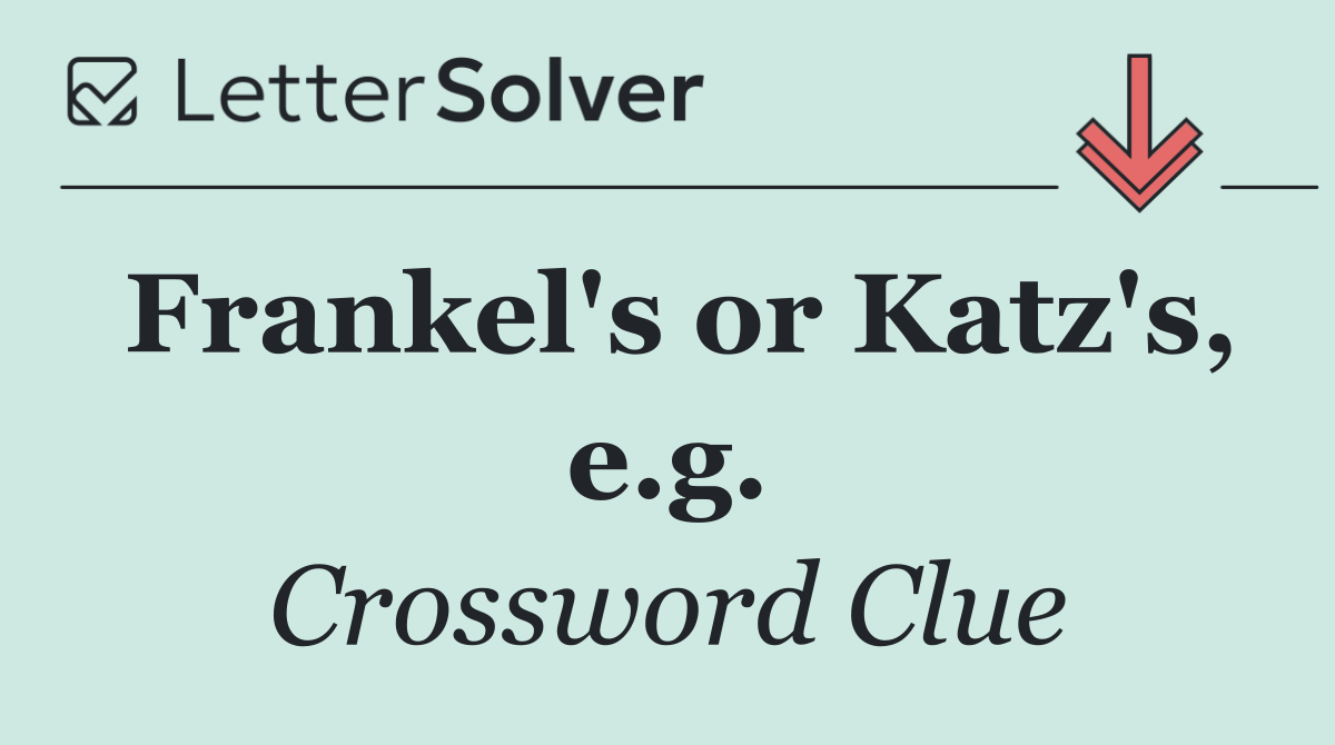 Frankel's or Katz's, e.g.