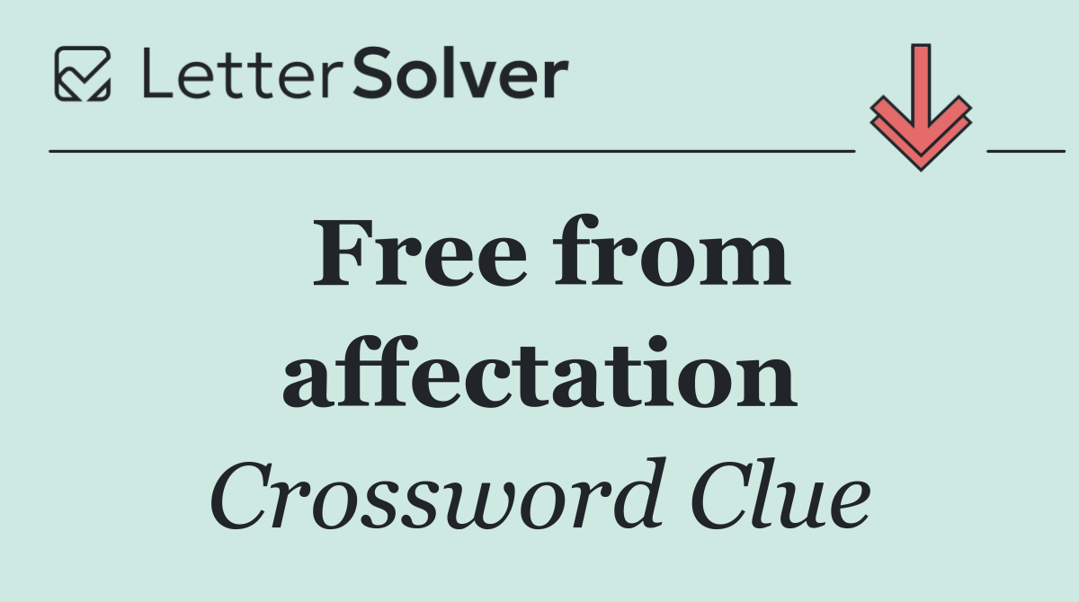 Free from affectation