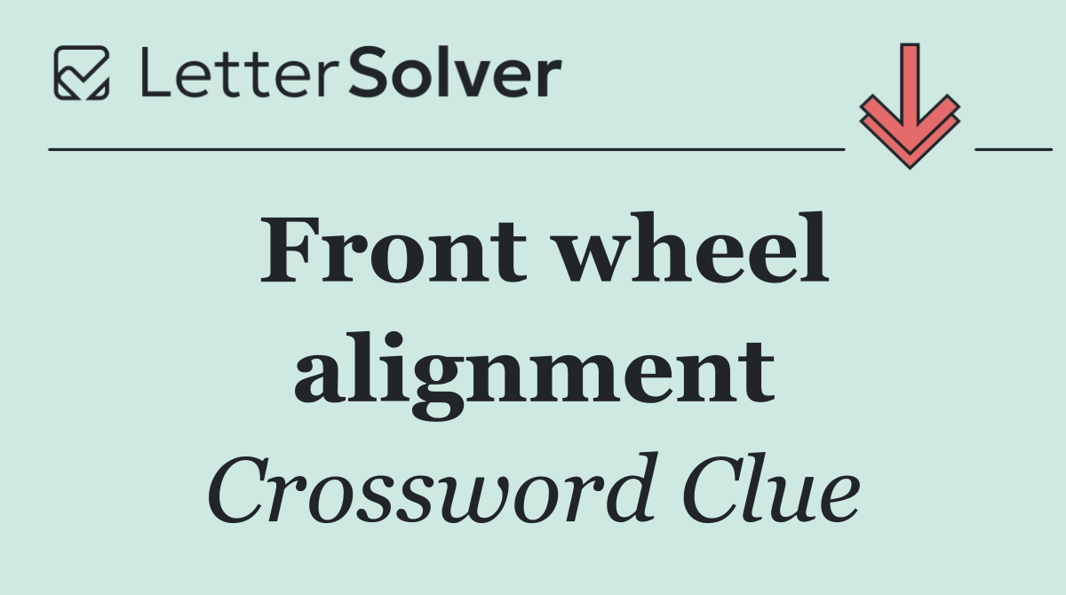 Front wheel alignment