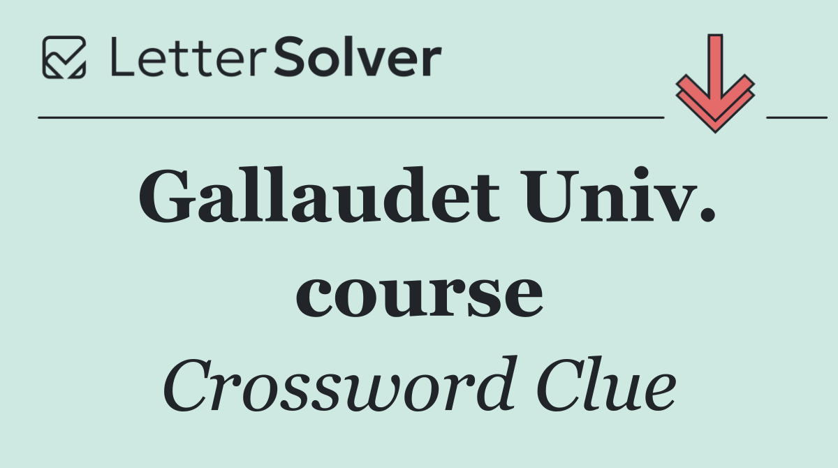 Gallaudet Univ. course