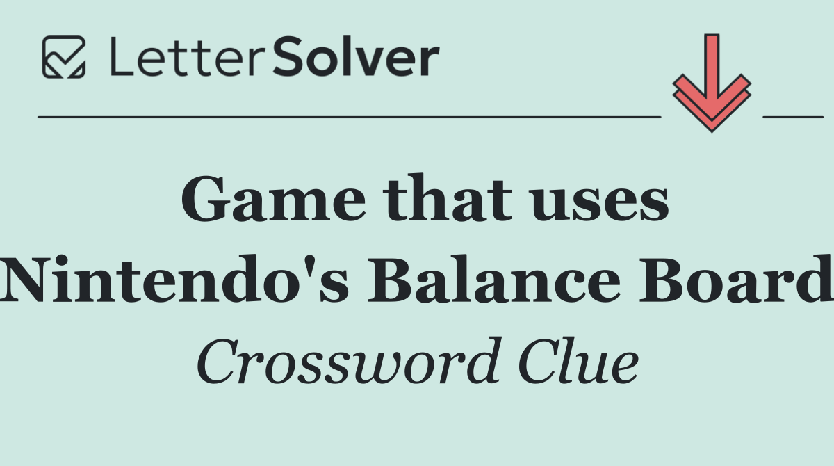 Game that uses Nintendo's Balance Board