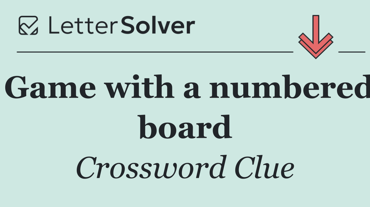 Game with a numbered board