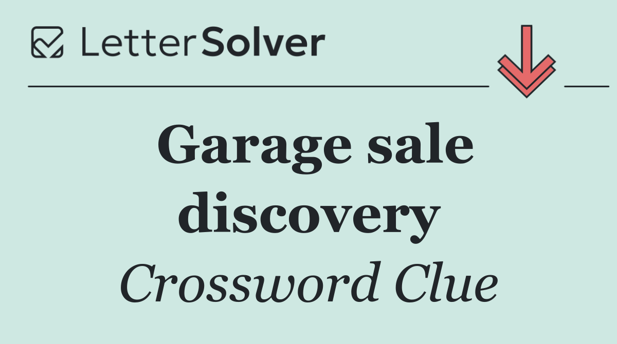 Garage sale discovery