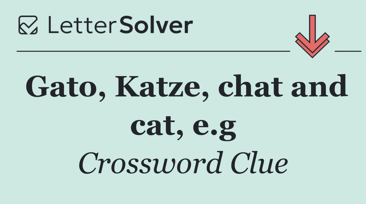 Gato, Katze, chat and cat, e.g