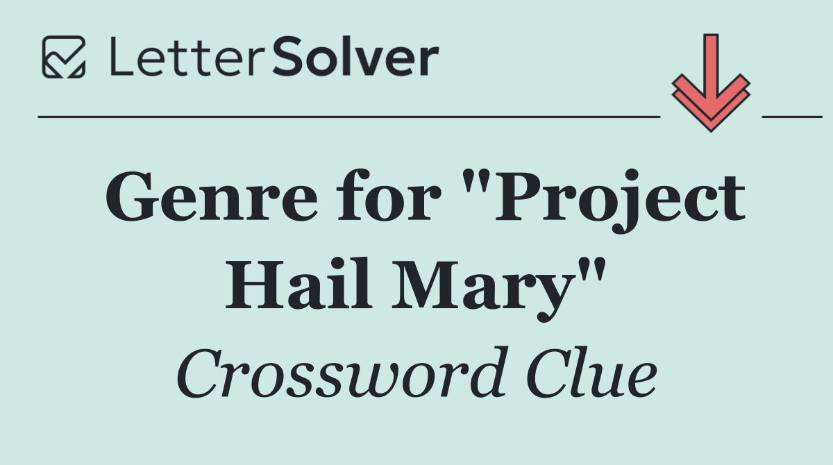 Genre for "Project Hail Mary"